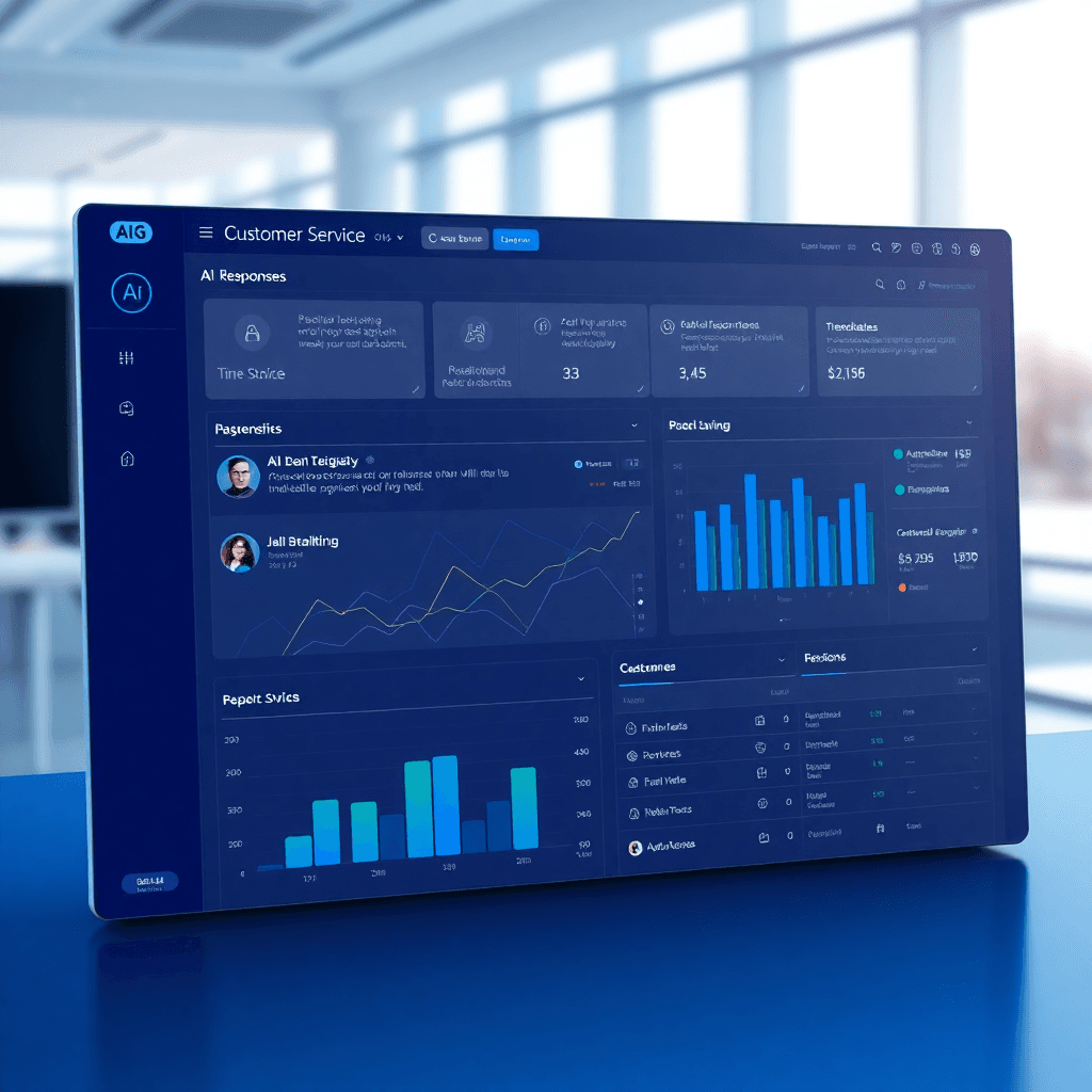 AI consulting dashboard with performance metrics and analytics